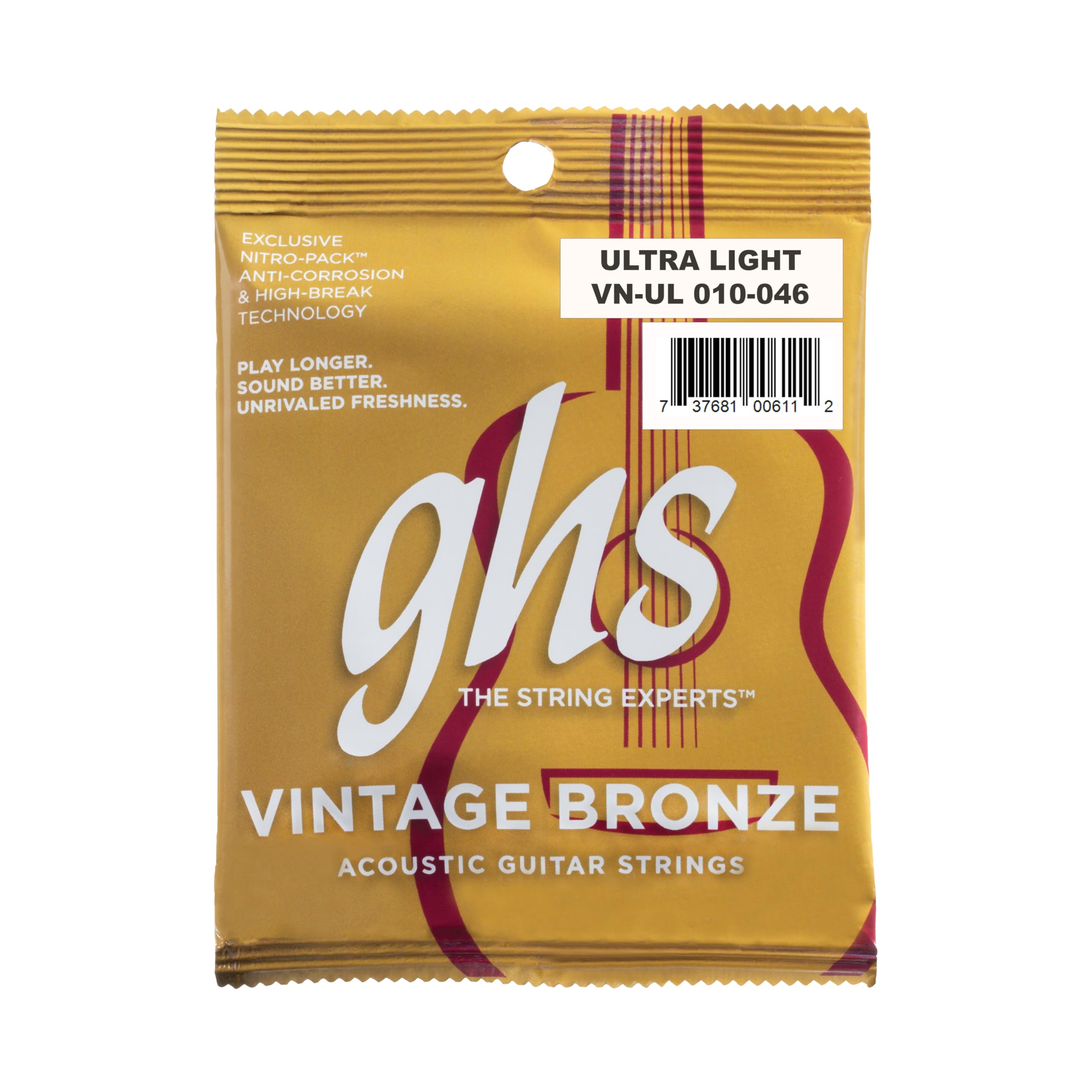 GHS VNUL 10 - 46 Ultra Light Vintage Bronze Acoustic String Set