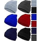 Jecery 120 Pcs Winter Beanie Hats Bulk for Unisex Women Men Homeless Donation Hats Warm Knitted Cuffed Toboggan Stretch Caps
