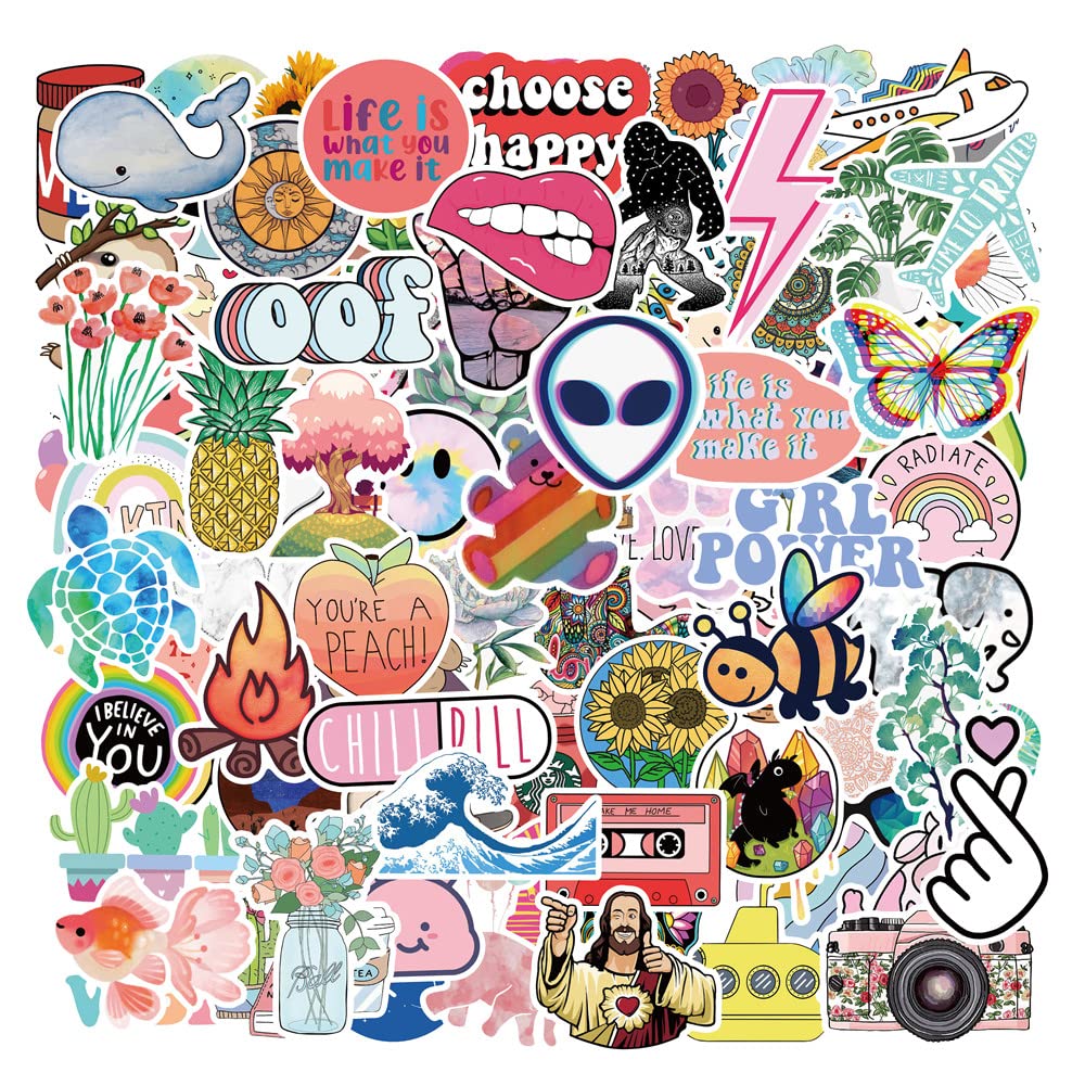 ZUYO Zuyo 100Pcs Sticker Pack,Nature Time Cute Cartoon Stickers Graffiti DIY Waterproof Phone Laptop Luggage Skateboard Scrapbook Travel Suitcase for Kid/Adults Toy Sticker