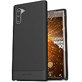 ENCASED Galaxy Note 10 Case (Thin Armor) Slim Flexible Grip Phone Cover (Samsung Note 10) Black (Note 10)