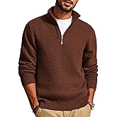 PJ PAUL JONES Mens Quarter Zip Pullover Sweaters Casual Slim Fit Knit Texture Sweater
