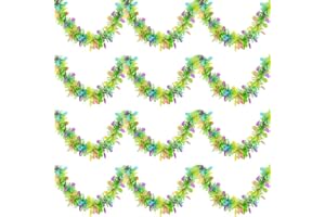 KREYFER 4 Strings Total 26.3 ft Easter Tinsel Garlands - Each 6.6ft Colorful Fringe Garland with Eggs Hanging Glitter Streamers for Easter Day, Spring Themed Parties, Classroom Decorations