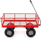 Gorilla Carts Steel Utility Cart 800 lb Capacity Heavy-Duty Red view 8