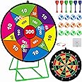 Large Dart Board for Kids, Kids Double-Sided Dart Board with Sticky Balls and Darts, Indoor/Outdoor Sport Fun Party Play Game Toys, Gifts for 3 4 5 6 7 8 9 10 11 12 Year Old Boys Girls