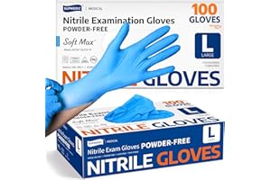 Supmedic Medical Soft Max™ Nitrile Exam Gloves, 100 Count Latex-Free Powder-Free Non-Sterile Food Safe Disposable Glove, Blue