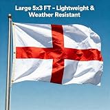 SHATCHI England St George Flag 5ft x 3ft with Brass Eyelets view 2