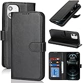 SunYoo for iPhone 12 Case Wallet with Card Holder,for iPhone 12 Pro Wallet Case for Women Men,PU Leather Shockproof Magnetic Buckle Stand Flip Phone Case-Black