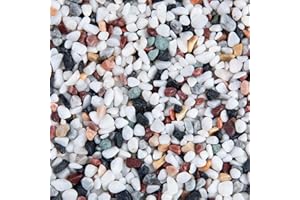 Ausluru 5lb Natural Pea Sand Decorative Rocks, No Wax Pebbles Ideal for Fish Tank, Vases, Succulents, Home Decor and Garden Landscaping, Countryside Sand