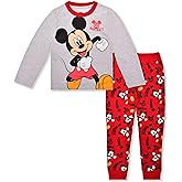 Disney Mickey Mouse Boys Long Sleeve Shirt and Pants Set for Toddler and Little Kids