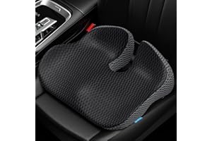 ZIKEE Wedge Car Seat Cushion for Driving, Innovative Seat Cushion with Honeycomb Gel & Memory Foam for Enhanced Breathability & Support, Car Cushions for Hip Pain Relief, Improve Vision/Posture, Black