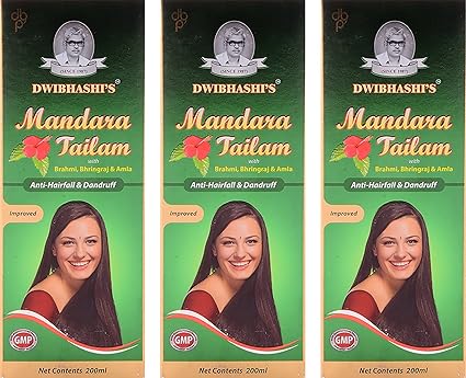 Dwibhashi's Mandara Tailam, 600 ml (Pack of 3)