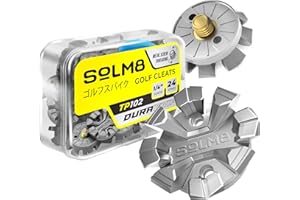 SOLM8 Golf Shoe Replacement Spikes - Metal Screw Threading Dia ¼ Inch/6mm Easy to Install on Cricket & Golf Cleats (Spanner Included)