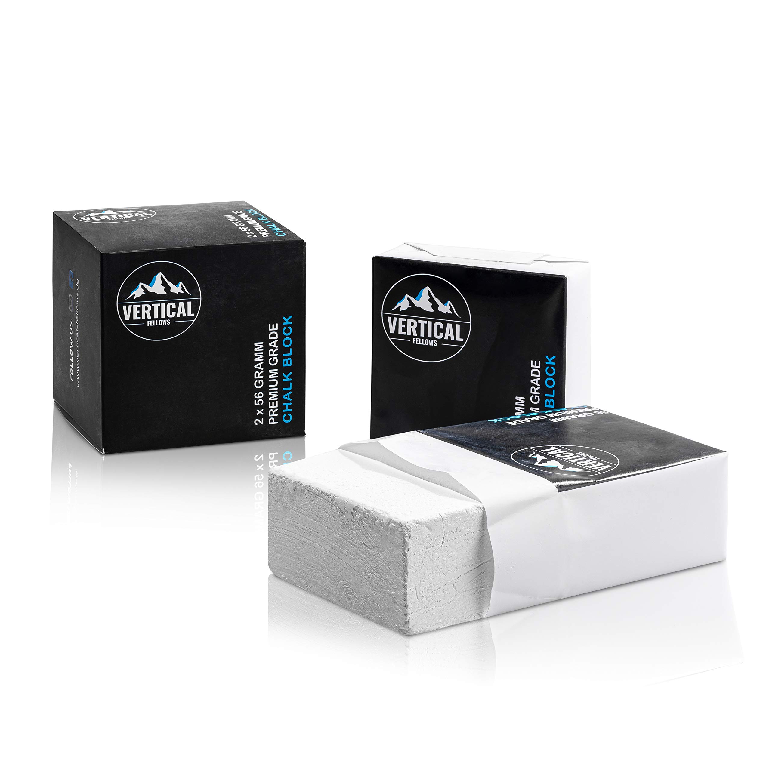 VERTICAL FELLOWS Chalk Block DERMATEST very good ideal climbing chalk for climbing bouldering, magnesia for gymnastics weight lifting strength training (112)