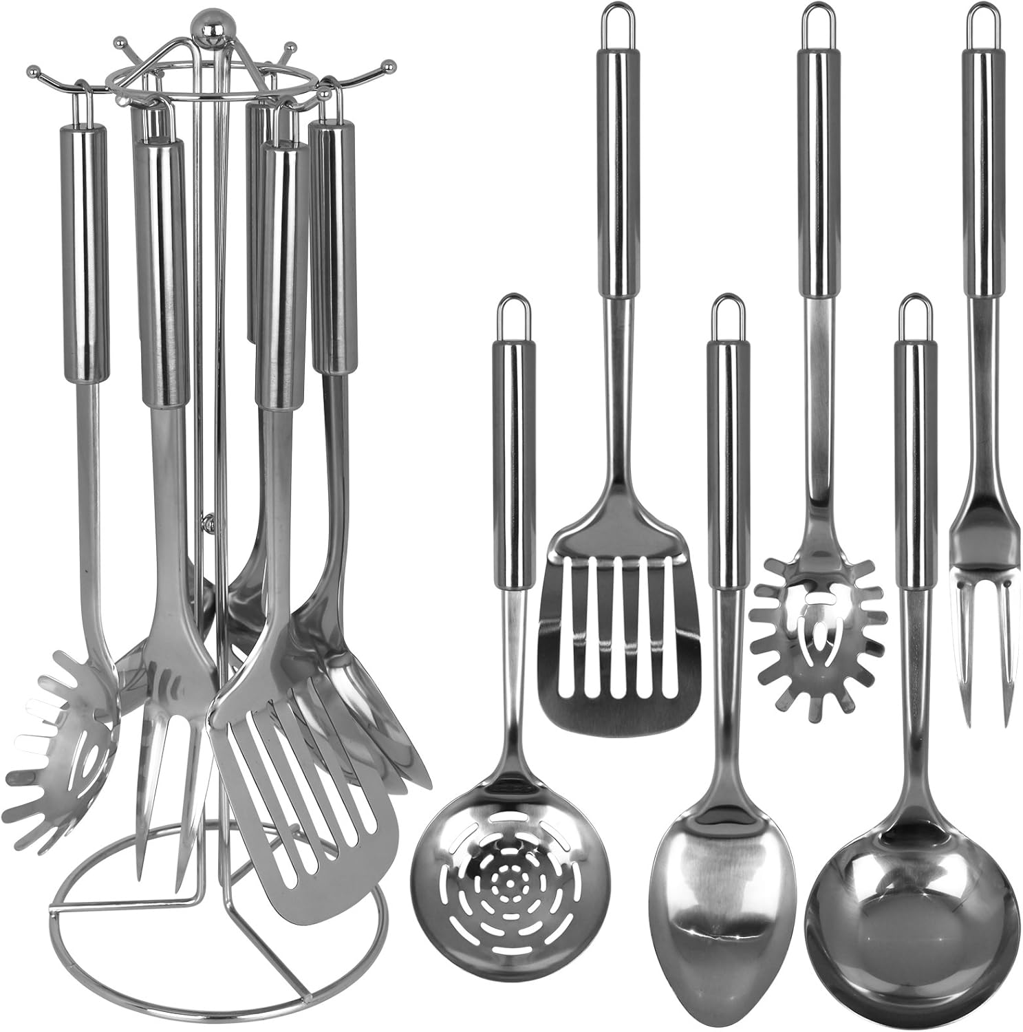 Culinavog 4-teiliges Edelstahl Kochset - Suppenkelle, Pfannenwender & Mehr