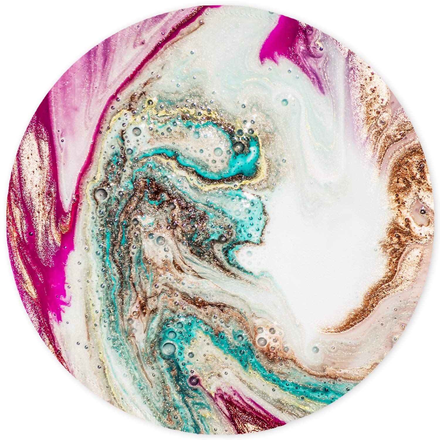 ITNRSIIET Mouse Mat Small Round Mouse Pad with Stitched Edge, Waterproof Smooth Surface Premium-Textured Mousepad with Non-Slip Rubber Base, for PC Laptop Office&Home, Red Modern Marbling Art