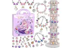 Sofier Charm Bracelet Making Kit Mermaid Gifts for Girls DIY Crafts for Girls Ages 8-12 Teen Girl Gift Ideas Jewelry Making Birthday Christmas