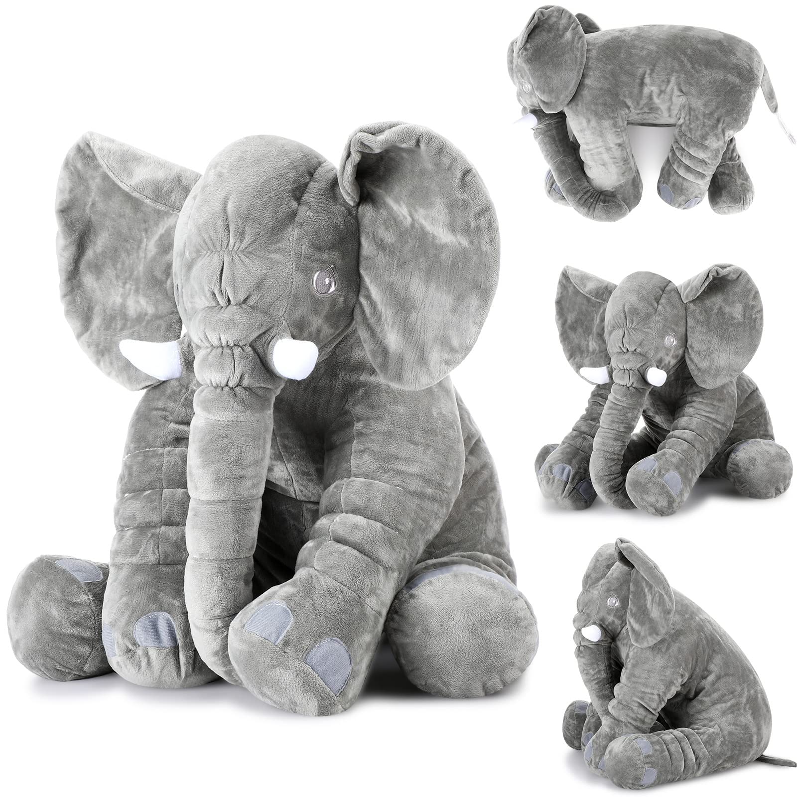 Photo 1 of Yulejo Giant Stuffed Elephant Plush Animal Toy Large Soft Stuffed Animal Party Favor Huge Gray Elephant Plush Doll for Kids Girlfriend Home Decor(23.6 Inch)