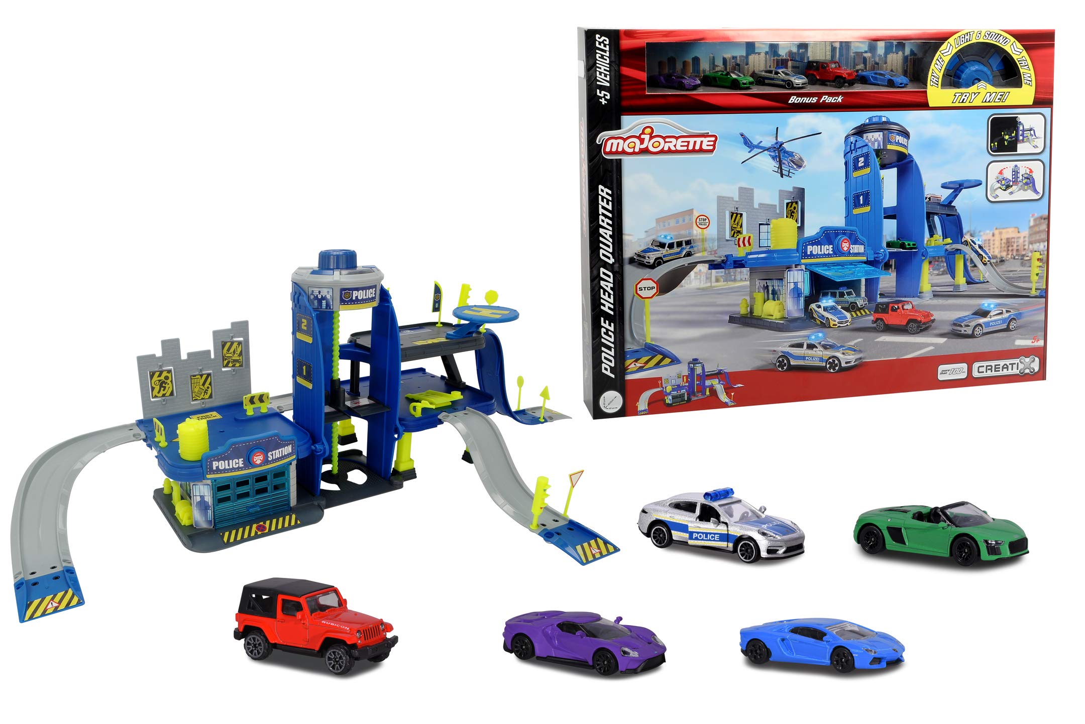Majorette Creatix Police Playset + 5 Cars