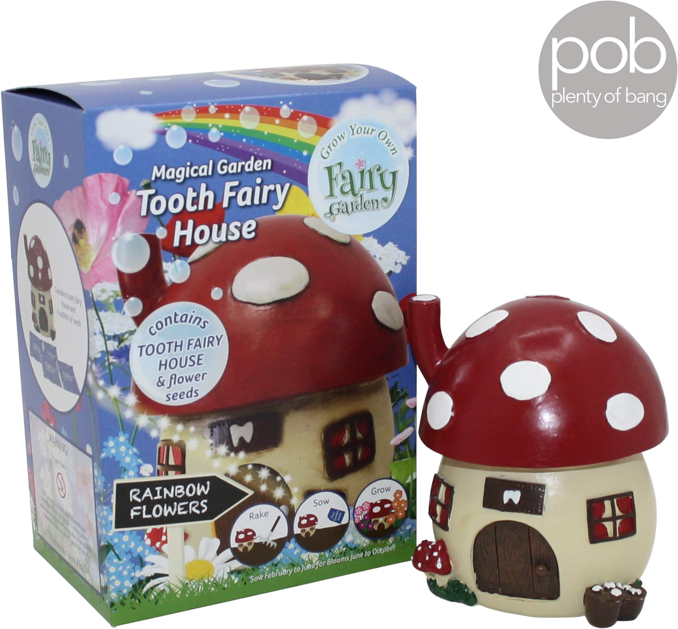Mushroom Toadstool Tooth Fairy House, Grow Your Own Fairy Garden, Creativity for Kids, Figurine, Arts and Crafts