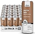 Slate Milk - High Protein Iced Coffee - Mocha Latte - 175mg Caffeine, Lactose Free Energy - 20g Protein, 1g Sugar, 110 Calories, 3g Net Carbs, No Sugar Added - Protein Coffee - 11 fl oz, 24 Cans