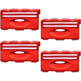 Electriduct Water Filled Barricade 4FT Plastic Sand Fillable Traffic Jersey Barrier Vehicle Safety Orange - Pack of 4