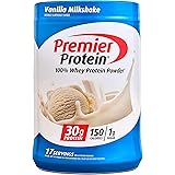 Premier Protein Powder, Vanilla Milkshake, 30g Protein, 1g Sugar, 100% Whey Protein, Keto Friendly, No Soy Ingredients, Glute