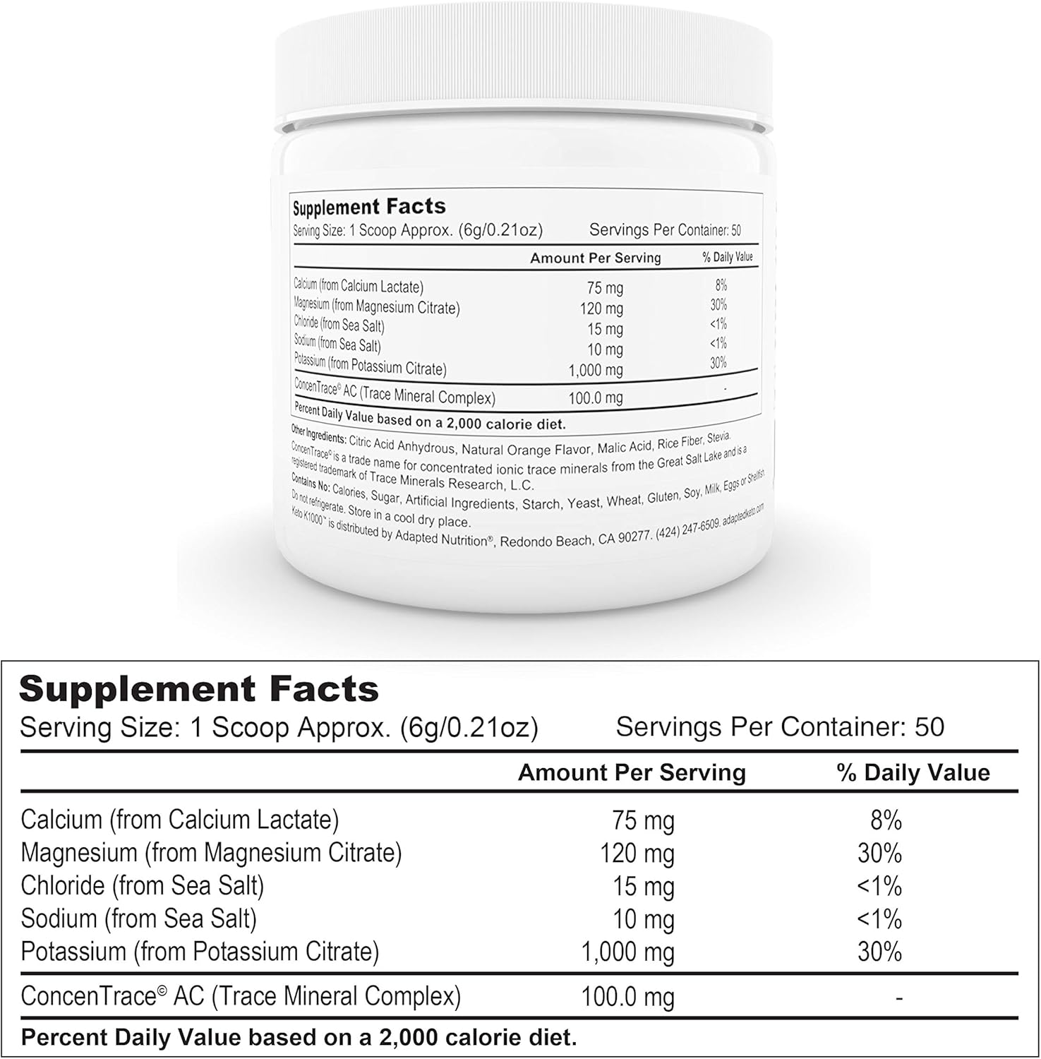 Keto K1000 Electrolyte Powder | Boost Energy & Beat Leg Cramps | No Maltodextrin or Sugar | No Ingredients from China | Delicious Orange, Lighter Stevia Taste | 50 Servings: Health & Personal Care