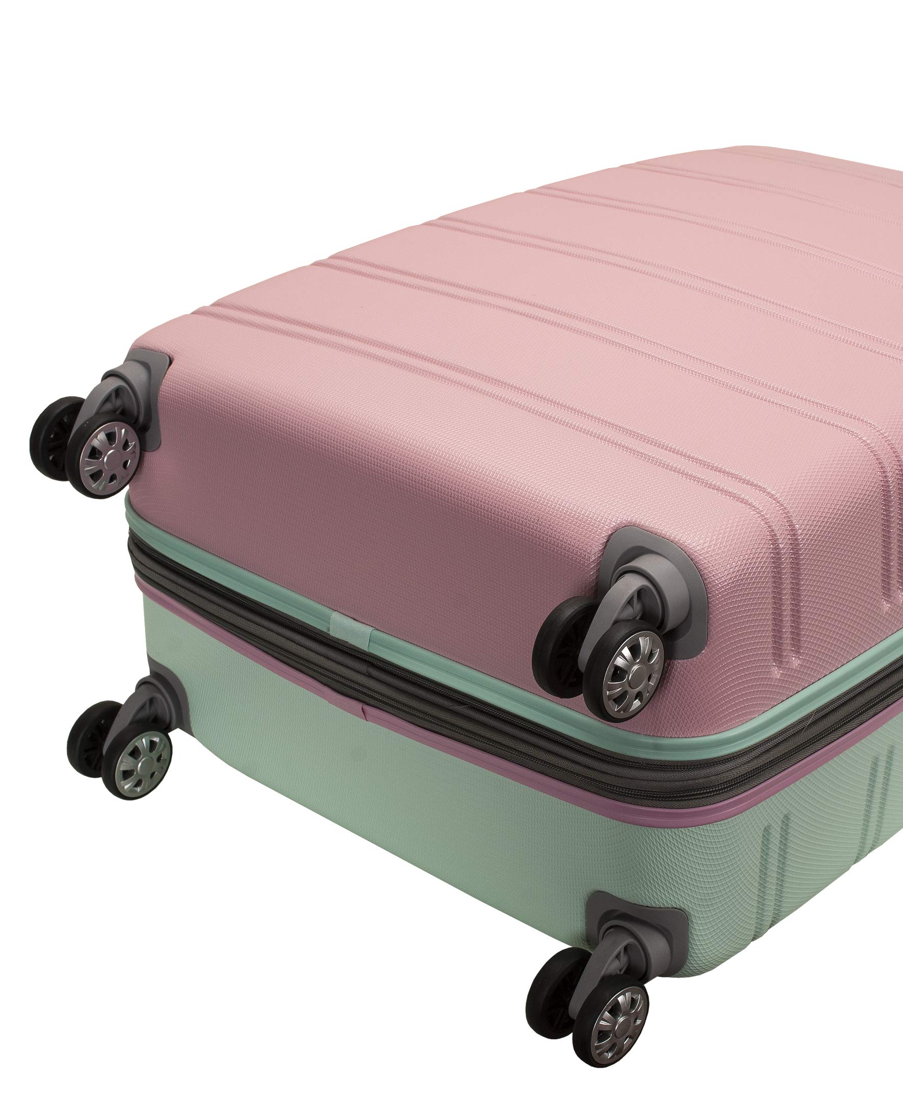 Rockland Melbourne Hardside Expandable Spinner Wheel Luggage, Mint, 3-Piece Set (20/24/28)