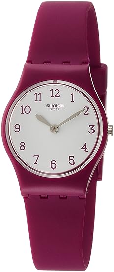 Swatch Damen Analog Quarz Uhr mit Silikon Armband LR130