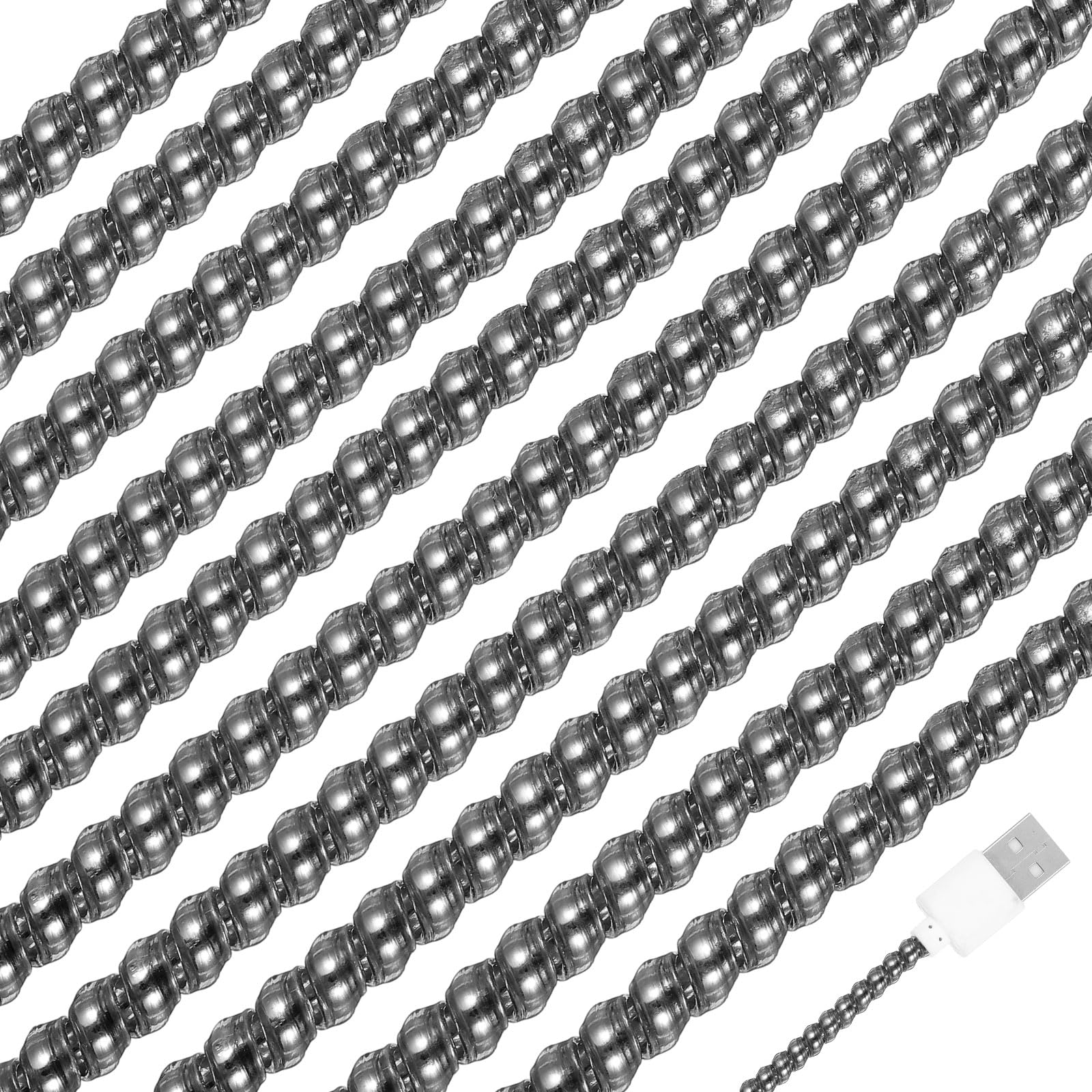 Photo 1 of Frienda 10 Pcs Spiral Cable Protector Chargers Cord Protector Data Cable Protective Sleeve Headphone Saver Charger Data Lines Cover for Phone USB Prevent Pets from Biting (Flash Black)