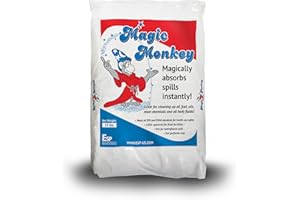 ESP MM225 Magic Monkey Alumina Silicate Universal Granular Absorbent, 6.25 Gallon Water/11.6 Gallon Oil Absorbency, 25 lbs Poly Bag, Off White