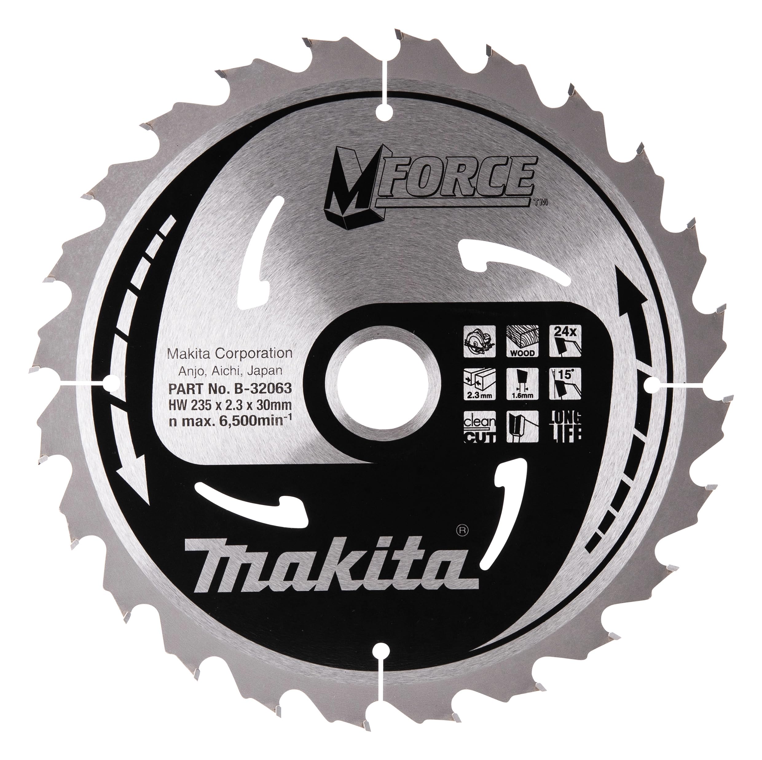 Aparoli Makita Mak-Force B-32063 Circular Saw Blade 235 mm for Hand and Table Circular Saws
