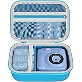 Kids Camera Case Compatible with Esoxoffore /for Dududragon/ for Bofider/ for Letshaha/ for Masterbee/ for Dylanto/ for Mgaolo Instant Print Camera, Digital Video Cameras Storage for Roll Papers-Blue