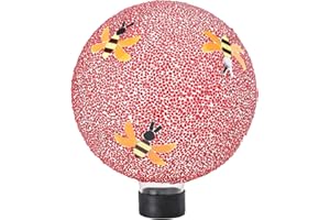WONDER SOLAR Gazing Ball 8 Inch Bee Glass Mosaic Garden Globe Outdoor Gazing Globe Yard Ornament for Garden Yard Home Lawn Outdoor Decoration Gift for Women (Not Solar Powered)