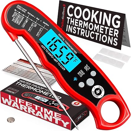 Alpha Grillers Instant Read Meat Thermometer for Grill and Cooking