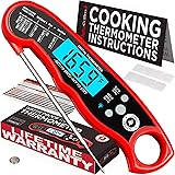 Alpha Grillers Instant Read Meat Thermometer for Grill and Cooking. Best Waterproof Ultra Fast Thermometer with Backlight & C