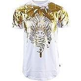 Screenshotbrand Mens Hipster Hip-Hop Urban Tees - NYC Street Fashion Longline Print T-Shirt