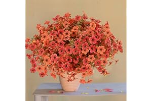 trytuny Artificial Flowers for Outdoor, 16 Bundle UV Resistant Fake Silk Flowers, Realistic Faux Plants for Outside Indoor Porch Patio Window Box Planter Home Decor (16, Fall Mixed Orange)