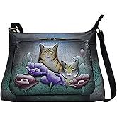 Anna by Anuschka womens Women's Hand-painted Genuine Leather Crossbody Organizer