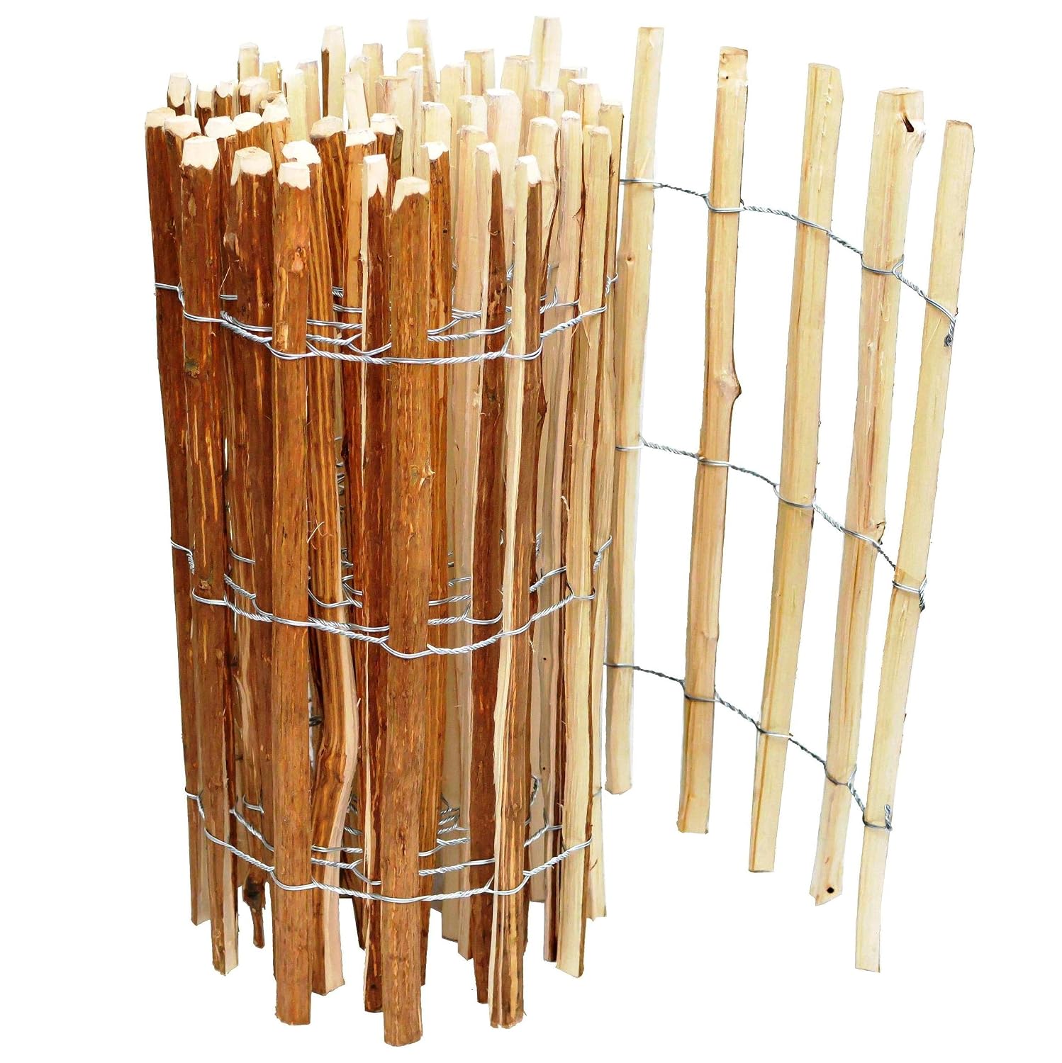 BOGATECO Valla de Madera de Avellano | 500 cm de Largo & 100 cm de ...