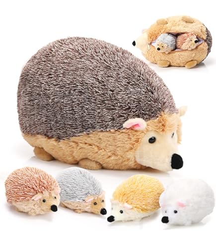 Amazon Hiboom 5 Pcs Nurturing Hedgehog Stuffed Animals Valentine s Day Gift for Kids Magnetic Mommy Hedgehog Plush with 4 Stuffed Baby Hoglets Soft Hedgehog Plushies for Baby Shower Birthday Woodl...