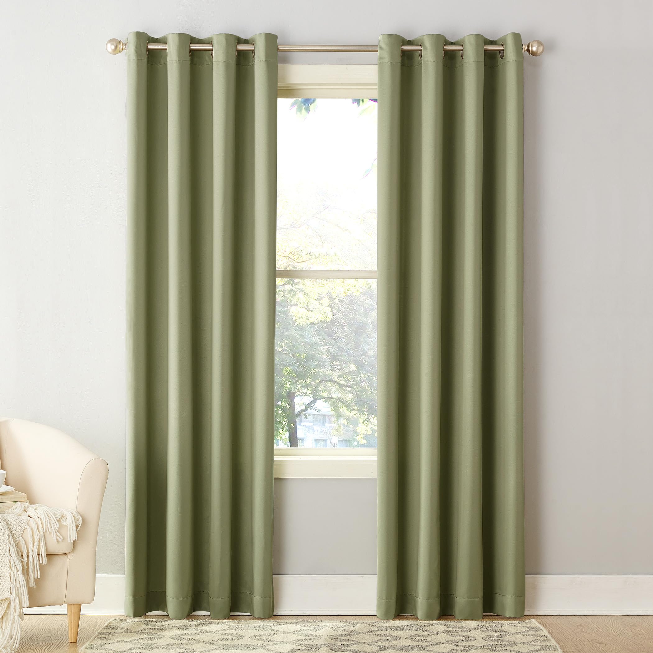 Sun Zero Barrow Energy Efficient Grommet Curtain Panel Pair 54" x 54" — image 1