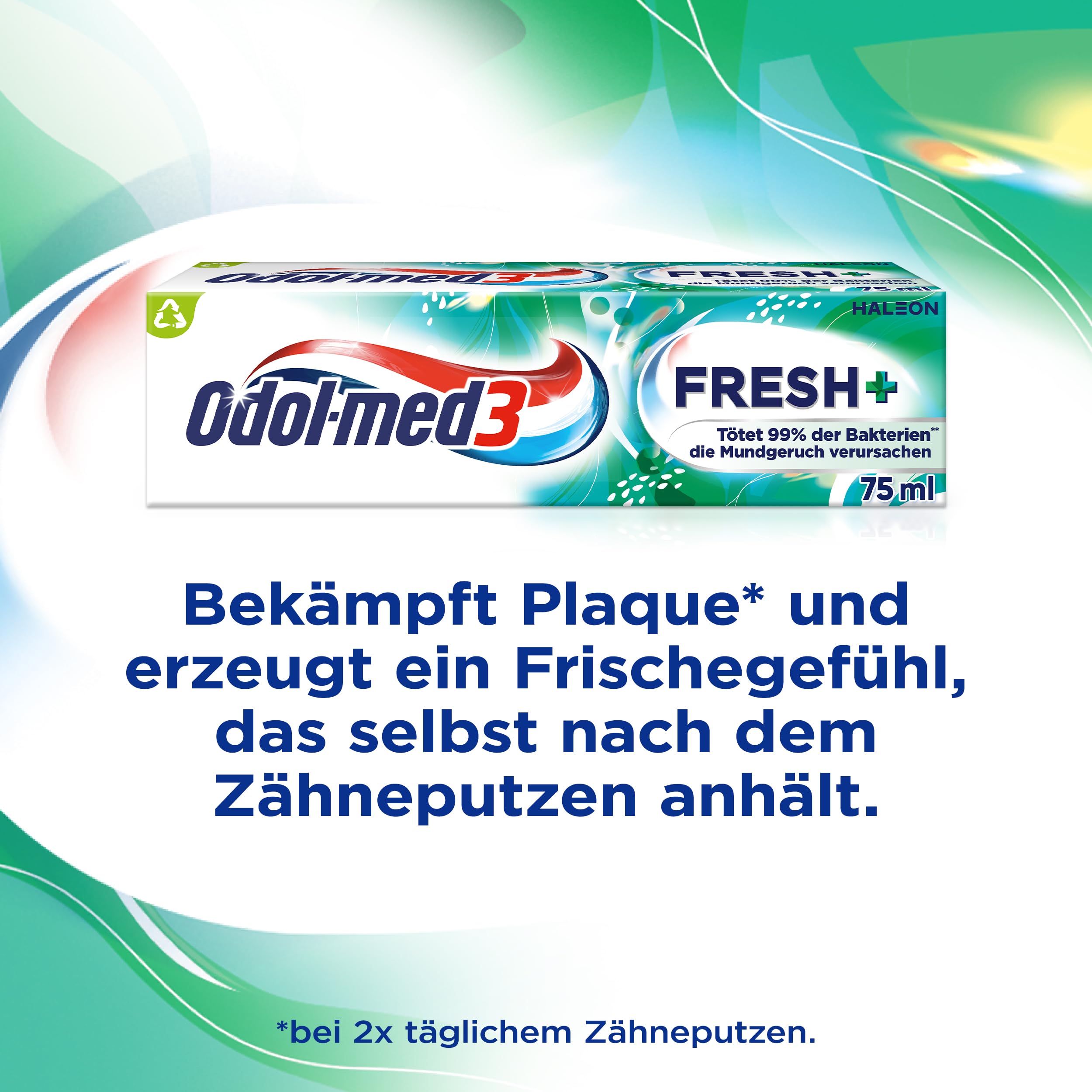 Odol-med3 Fresh+ Zahnpasta, Zahncreme mit Minzgeschmack für ein Frischegefühl, das selbst nach dem Zähneputzen anhält, 75ml 3