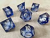 Moon Liquid Core Sharp Edge Crystal Dice Set for