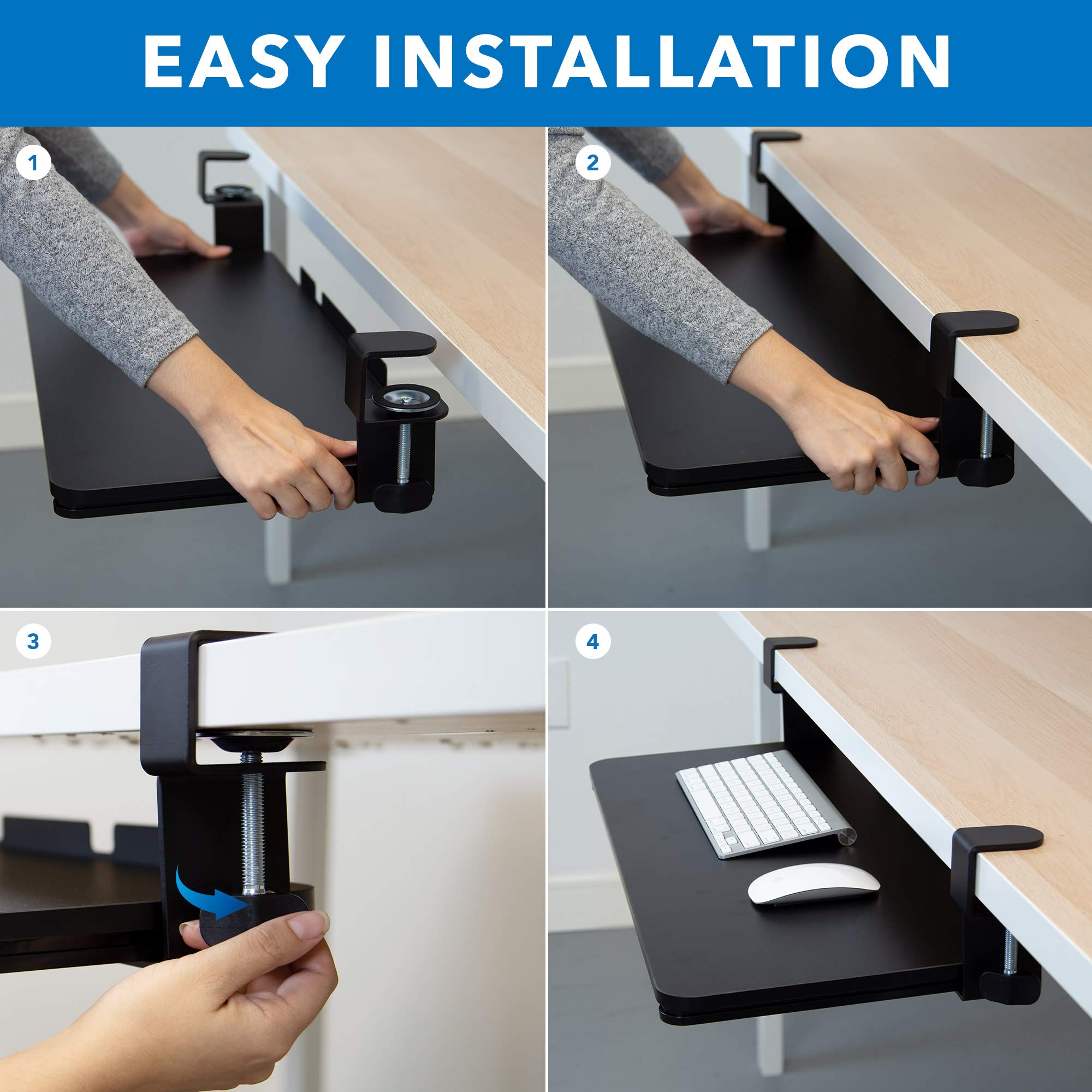 Mua MOUNT-IT! Clamp Keyboard Tray [26.4” x 11.8”] Ergonomic Sliding ...