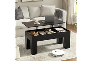 FABATO 41.7'' Lift Top Coffee Table, Wooden Rectangle Coffee Table with Hidden Storage, Large Center Table Adjustable Height 