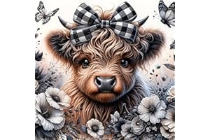 BYGFHLYW Easy Paint by Numbers Kit for Adults Beginner, Cow Adult Paint by Number Kits on Canvas, DIY Painting with Numbers for Adults, Acrylic Simple Oil Paint by Number Kits for Home Wall Decor 16x16 In