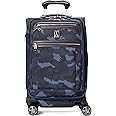 Travelpro Platinum Elite Softside Expandable Carry on Luggage, 8 Wheel Spinner Suitcase, USB Port, Suiter, Men and Women, Navy Camouflage, Carry On 21-Inch