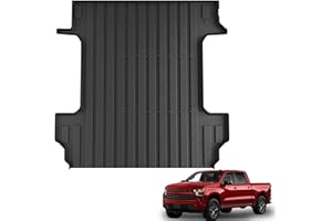 KARPAL Truck Bed Mat Fit 2019-2025 Chevy Silverado 1500 & GMC Sierra 1500 5.8 ft Short Bed (Not Fit 5.5'/6.6'/6.8'/8.2' Bed) All Weather TPE Custom Fit Heavy Duty Pickup Accessories Trunk Mat