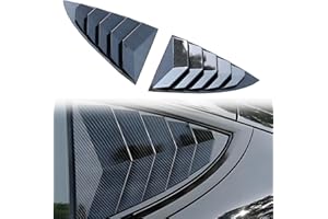 YJMOTOR for Model 3 Rear Side Window Shutter Cover Louver Sport Style Exterior Decoration fit for Tesla Model 3 2017-2024 2025 Highland Accessories (Glossy Carbon Fiber Pattern)